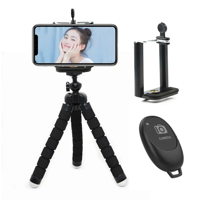 Photography Accessories With Phone Clamp Mini Octopus Flexible Foam Camera Phone Tripod Holder For Live Streaming Selfie