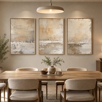 Peinture abstraite de paysage sur toile peinte à la main, style Wabi Sabi moderne, texture, art mural pour la décoration intérieure de salon de luxe