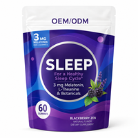 Bonbons Gélifiés Blackberry Zen Sleep à la Mélatonine et L-Théanine, 60 Unités, Aide au Sommeil Vitaminée pour Adultes