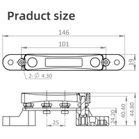 Bloque de Distribución de CC Compacto de 100A |   4 terminales de acero inoxidable M6 |   Base de PA66 |   Universal para Auto/Camión/Yate