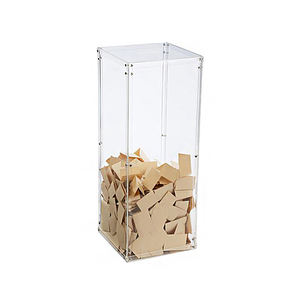 Grande boîte à dons rectangulaire en acrylique transparent avec serrure, support au sol, boîte à suggestions en acrylique pour les billets <span class=keywords><strong>de</strong></span> tombola - Product Image 1