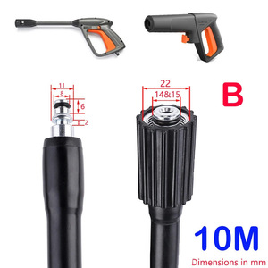Sulai Machinery High Pressure <b>Hose</b> M22 14 15mm Universal For Car Wash Cleaner Machine Black PVC - Product Image 3