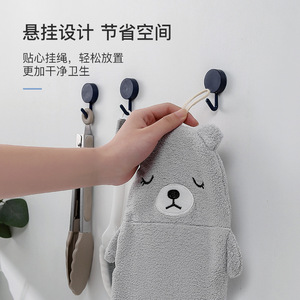 <b>Kitchen</b> Hanging <b>Hand</b> <b>Towel</b> Coral Fleece Quick Dry Cartoon Design For <b>Kitchen</b> Use - Product Image 1