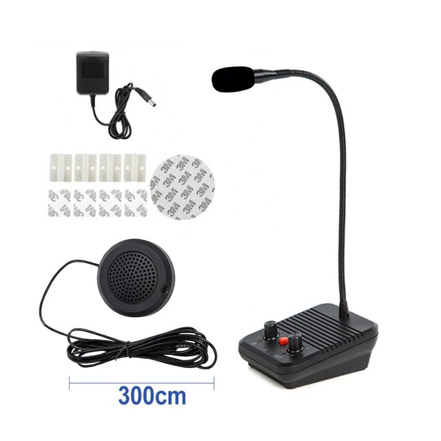 Bank Window Intercom System Bank Teller Speaker 2 Way Window Intercom