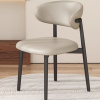 Chaise de bar moderne en cuir de style italien, dossier rembourré, robuste et luxueuse, pour bar à domicile, salle à manger, B&B, réception d'hôtel