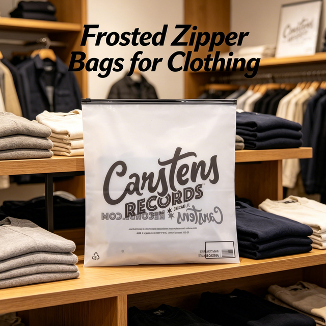Heavy Duty Frosted Clothing Bags Custom Printed Zipper Bags Plastic Zip Bag for Outdoor Wear Sportswear Packaging