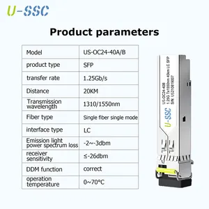 1000base-bx bidi SFP sợi quang thu phát mô-đun 1310nm-tx/1550nm-rx 40km DDM Simplex LC SMF cho viễn thông sử dụng