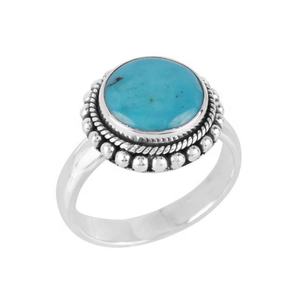 Turquoise Gemstone <b>Ring</b> Handmade Sterling Silver 925 Gift for <b>Girls</b> and Women New Fashion Jewelry - Product Image 1