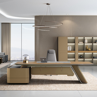 Bureau de direction de luxe en forme de L avec chaise, bureau de direction, table de bureau, bureau de patron