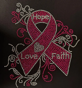 Transfer in Strass Personalizzati 'Pink in October We Wear Pink', Nastro Rosa Luccicante, Transfer in Cristallo Termoadesivi - Product Image 5