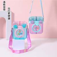 Nouvelle Bouteille d'Eau en Plastique Mignonne de 500 ml pour Enfants, Portable avec Sangle, Tasse à Boire en Plastique pour Enfants