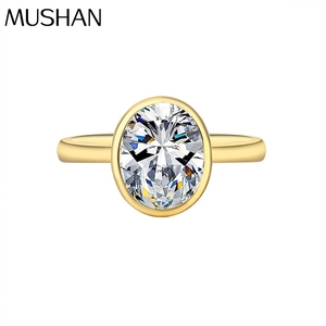 Anello in Argento Sterling 925 con Moissanite Marca MuShan, Anello Nuziale Placcato Oro 18K, Brevetto MST, Anelli Raffinati - Product Image 1