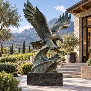 Escultura de <span class=keywords><strong>Águila</strong></span> de Bronce, Fundición por Cera Perdida, Estatua de Pájaro en Vuelo Personalizada <span class=keywords><strong>para</strong></span> Resort, Jardín, Entrada de Hotel, Plaza de Arte Público - Product Image 2