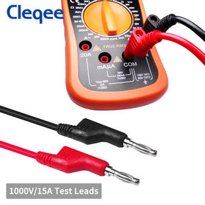 Cleqee P1036 5 adet 4mm bakır muz fişi muz fiş multimetre Test uçları yumuşak PVC kablo 100cm tel 1000V 15A - Product Image 6