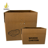 Boîte personnalisée en carton ciré robuste pour produits carnés, imperméable et anti-graisse, disponible en plusieurs tailles, idéale pour la chaîne du froid et l'exportation