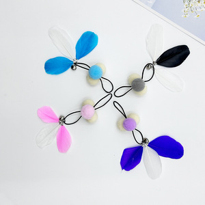 Feather <b>Cat</b> <b>Toy</b> With Pom Pom And Feather Replacement Head For <b>Cats</b> <b>Interactive</b> Pet <b>Toy</b> - Product Image 4