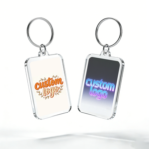 Gantungan Kunci Akrilik Foto Dua Sisi Custom, Tempat Foto Pribadi dengan Cincin Pemisah untuk Foto Ukuran 3.5cm X 5.0cm - Product Image 1