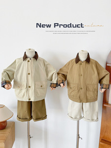 2025 autunno nuovo <span class=keywords><strong>abbigliamento</strong></span> per bambini giapponese e coreano Versatile stile britannico giacca Patchwork scozzese per <span class=keywords><strong>ragazzi</strong></span> - Product Image 2
