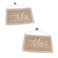 Guirlande de chaises en toile de jute « Monsieur et Madame » très populaire pour décorations de mariage rustique vintage, de fête prénuptiale et de fiançailles