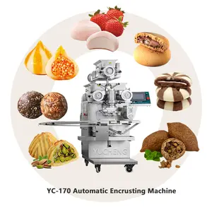 स्वचालित कुकीज़ निर्माता बिस्किट बनाने वाली कुकीज़ एनक्रस्टिंग मशीन