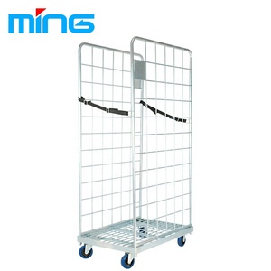 High Quality 2 Side Multipurpose Galvanized Roll Cage Trolley Container - Product Image 1