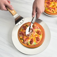 OEM & ODM Spatule à pizza pliable en acier inoxydable avec manche en bois, 12 pouces, logo personnalisé, pelle à pizza