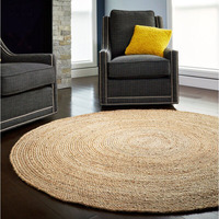 Tapis de sisal antidérapant moderne, petit accessoire rond de salon pour zone siège de loisir