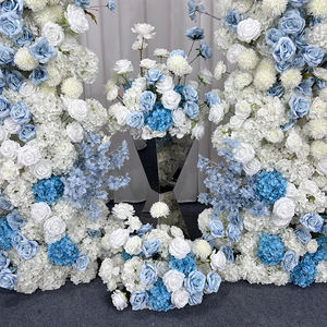 Arco de Flores Artificiales de Seda con Degradado Azul y Blanco Realista, Decoración de Fondo Lujosa para Bodas y Regreso a Clases - Product Image 2