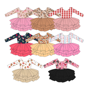Hot Bán Trẻ Em Cô Gái Dài Tay Áo Tutu Ăn Mặc Tùy Chỉnh In Mềm Vải Với Lưới Dễ Thương Ăn Mặc - Product Image 1