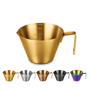 Taza Medidora de Café de Acero Inoxidable 304 Estilo Italiano, de Pared Simple, con Asa, Boquilla de Precisión y Escala Graduada para Cafetería o Bar - Product Image 5