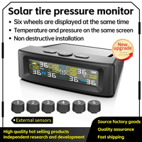Système d'alarme de sécurité automatique de surveillance de la pression des pneus Surveillance solaire de la température des pneus Camion VR TPMS 6 capteurs