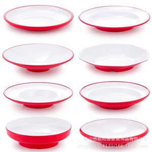 <b>Melamine</b> side dish <b>plate</b>, round deep <b>plate</b>, cooking <b>plate</b>, cold dish <b>plate</b>, imitation porcelain <b>plate</b>, straw hat <b>plate</b>, - Product Image 1