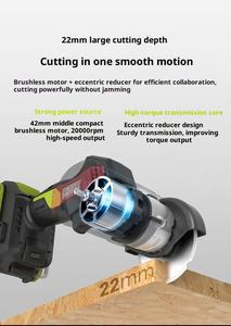 WU802 76mm Lithium Brushless Polishing Machine <b>Small</b> Cutting Machine Beautiful Seam Mini Electric Angle Grinder - Product Image 4