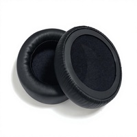 Untuk Bantalan Headphone ATH WS550 Audio Technica Premium Protein Skin Black Memory Foam Over Ear Pads Pengganti Sarung Bantalan.