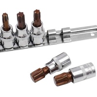 Juego de 11 Puntas de Atornillar Torx Hexagonales en Estrella T10-T60 de 3/8\" y 1/4\", de Acero al Cromo Vanadio, Llaves Hexagonales, Destornillador de Tuercas, Broca
