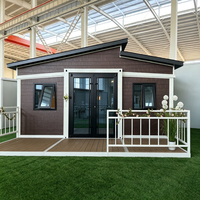 Rumah Mini Prefab Panel Sandwich Mewah, Perakitan Mudah, Isolasi Termal, Dilengkapi Dapur, untuk Kebun atau Halaman Belakang