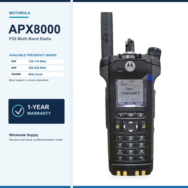 Original Motorola APX 8000 P25 Phase 2 Handheld Two Way Radio 3000 Channels Bluetooth GPS IP68 Industrial Wholesale Kit