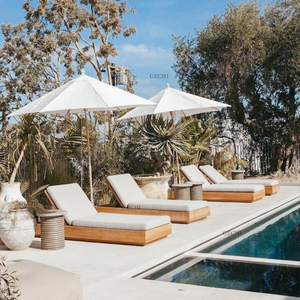 Outdoor Teak Chaise Piscina Daybed Tumbona Muebles Bal Harbour - Product Image 1