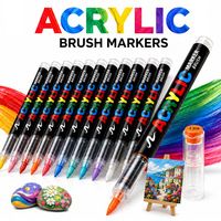 Ensemble de marqueurs acryliques rechargeables Bview Art Gift Bag - 408 couleurs, tons chauds et froids, pour les arts plastiques, non toxiques, EN71