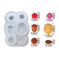 Moule en silicone DIY classique et populaire pour gâteaux, fondants et biscuits, motifs 3D noyaux de pêche, noisettes, mûres, noix - Prix usine