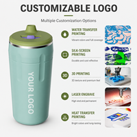 Mug de voyage isotherme en acier inoxydable à double paroi de 13 oz avec logo personnalisé, anti-fuite, couvercle détachable, maintien thermique de 12 à 24 heures