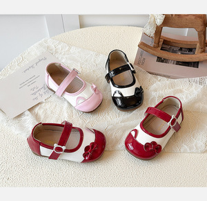 Chaussures d'école en cuir PU pour bébé fille, vente en gros, nouveau style, mocassins antidérapants pour tout-petits avec nœud princesse, chaussures pour enfants - Product Image 5