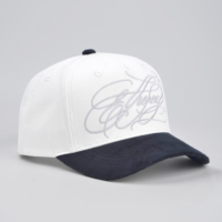 Casquette de baseball brodée sur mesure avec visière en velours, casquette de baseball bicolore, casquette de baseball à 5 panneaux, casquette de baseball structurée, fabrication de casquettes