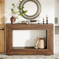 Table console de style ferme américaine, 47 pouces, table console d'entrée avec rangement, table d'appoint industrielle pour le couloir, pour le salon