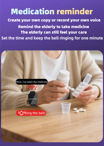 นาฬิกาข้อมืออัจฉริยะสำหรับผู้สูงอายุ พร้อมระบบแจ้งเตือนภัย GPS 4G SOS ตรวจจับการล้ม ดีไซน์แม่เหล็ก กันน้ำ IP67 หน้าปัดทรงเหลี่ยม พร้อมฟังก์ชั่นนาฬิกาปลุก - Product Image 6