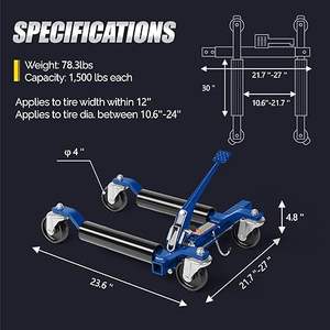 แม่แรงยกรถแบบ Heavy Duty สำหรับซ่อมตัวถังรถยนต์และยาง พร้อมอุปกรณ์เคลื่อนย้าย - Product Image 5