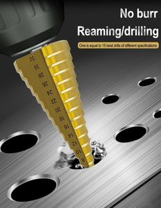 Bộ <span class=keywords><strong>6</strong></span> mũi khoan thép HSS Bộ mũi khoan lõi hình nón lỗ hiệu quả 4-12/20/32mm dụng cụ cưa cho thân thẳng bằng kim loại và gỗ - Product Image 5