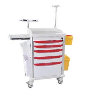 Günstige Klinik ABS Lieferung Anästhesie Patienten behandlung Medical Cart Emergency Hospital Nursing Care Trolley