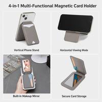 Dompet Kartu Magnetik MagSafe untuk iPhone 15 14 Pro, Tipis, Kulit PU, Dapat Dilepas, Tempat Kartu Kredit, Pegangan Kuat, Tas Ponsel