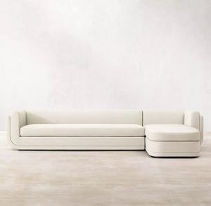 Juego de Sofás Seccionales de Tela de Lino y Terciopelo Modernos para Interiores, en Forma de L, para Sala de Estar - Product Image 5